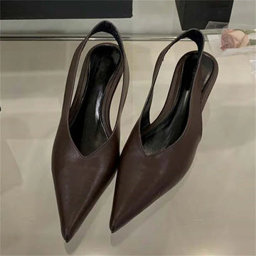 Xajzpa Street Style Pumps Women Pointed Toe Wedges Heels Elegant Slingbacks Party Slingback Mules Shoes Zapatos De Mujer